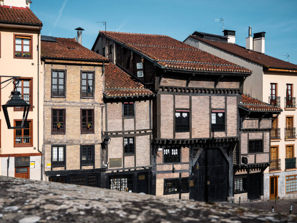 Medieval buildings in the medieval quarter of Vitoria Gasteiz Spain