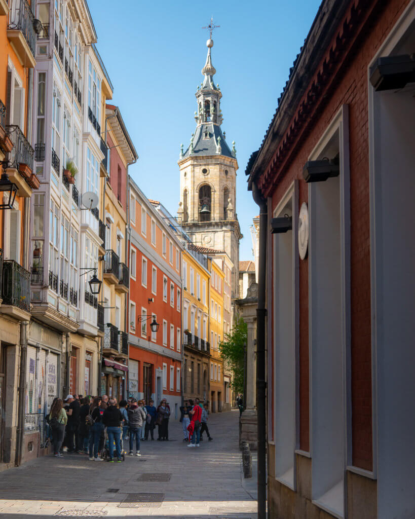 Colourful streets in Vitoria-Gasteiz in Spain