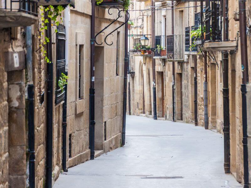 Cobblestone streets of Laguardia in Northern Spain