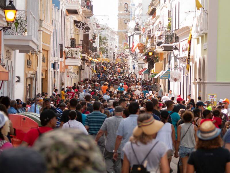 Bust street in the Old Town of San Sebastain Spain