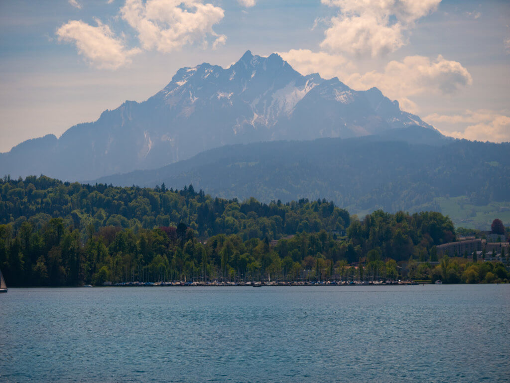 Views of mountains surrounding Lake Lucerne