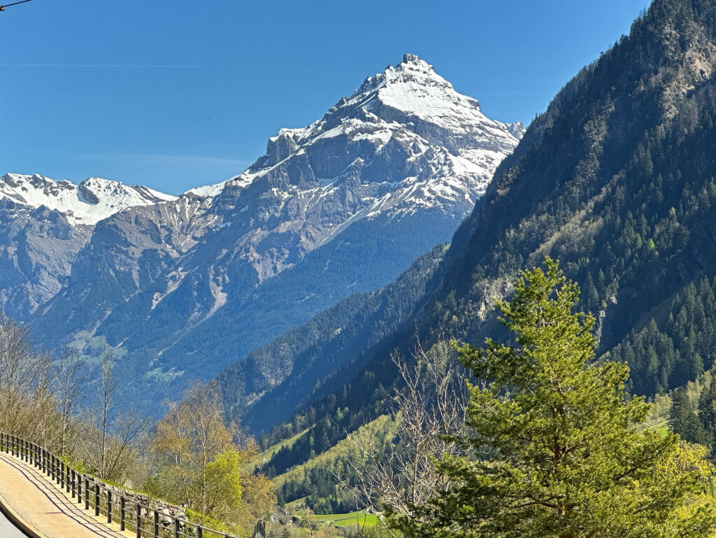 Mountain views from the Gotthard Panorama Express