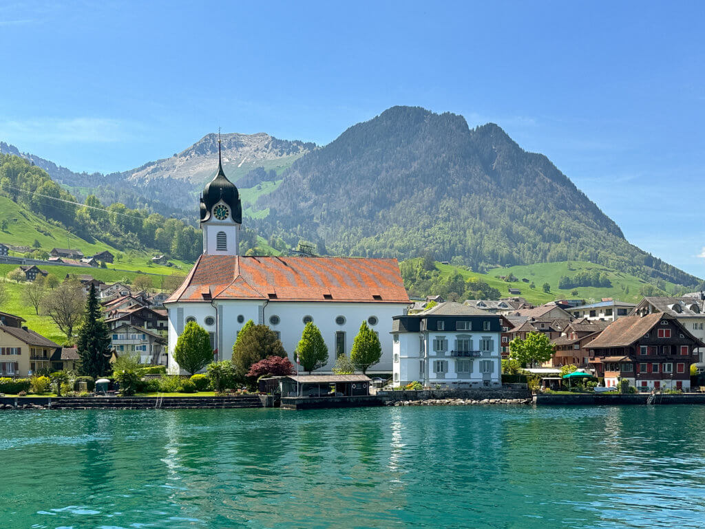 Picturesque villages on the edge of Lake Lucerne.