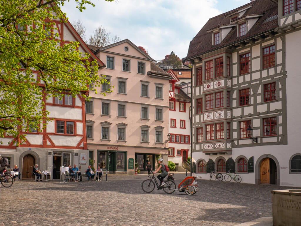 Timber framed buildings in St. Gallen Old Town