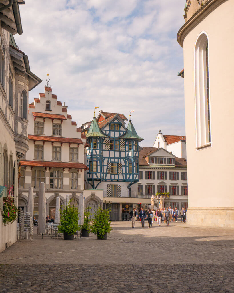 Colourful buildings in St. Gallen Old Town