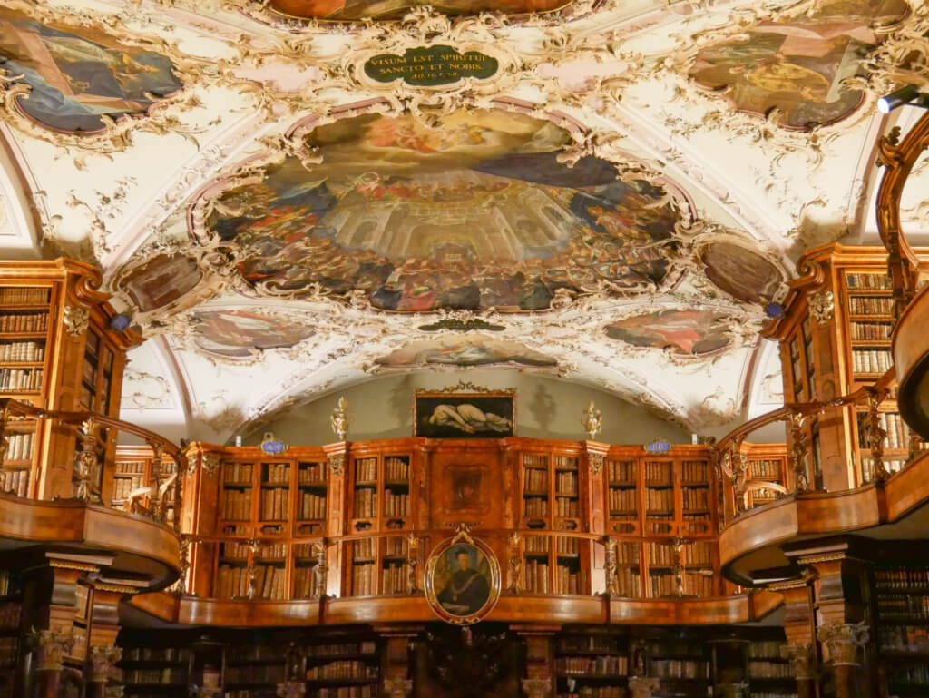 Interior of the Abbey Library in St. Gallen Switzerland