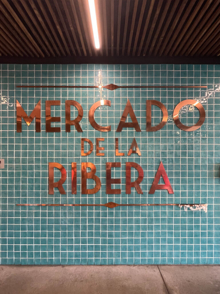 Sign for La Ribera Market in Bilbao