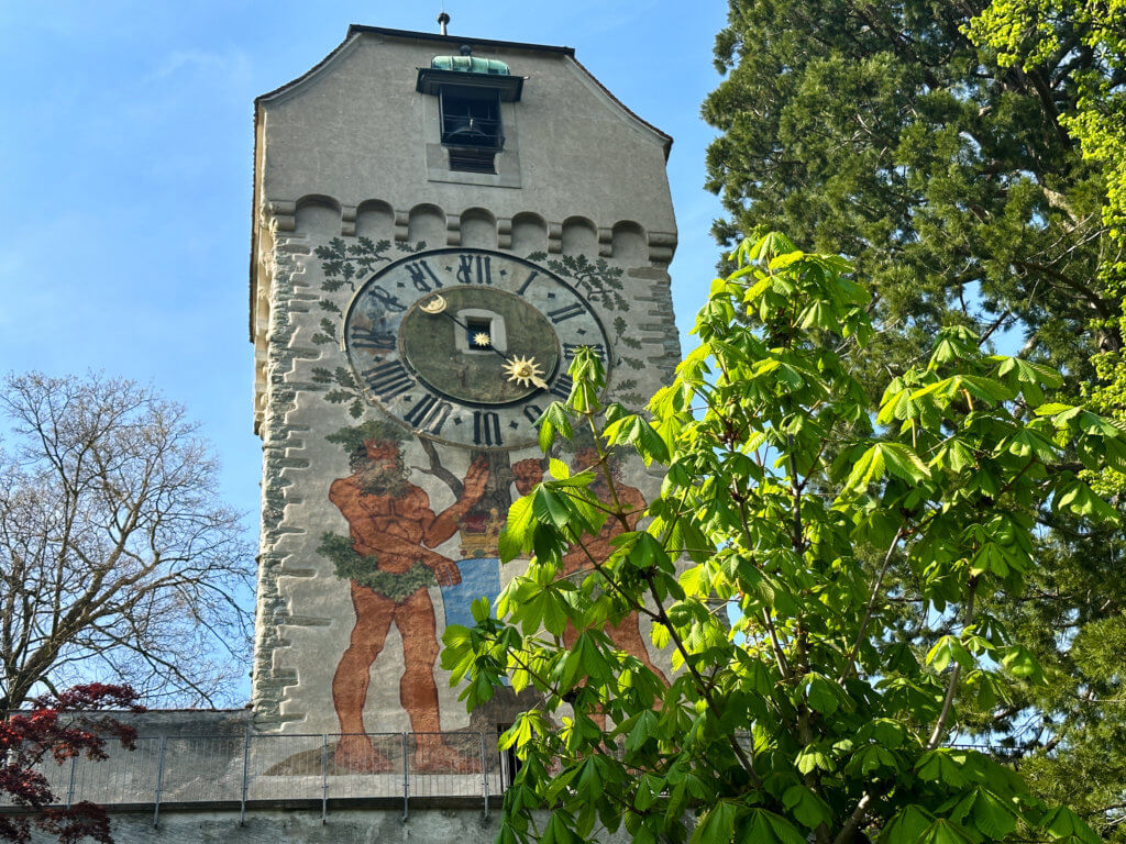 Tower with clock at Musegg Wall in Lucerne