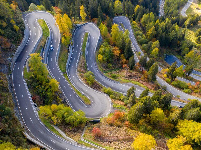 Unique driving road in Switzerland
