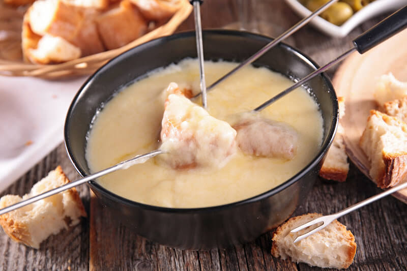 Cheese fondue in Switzerland