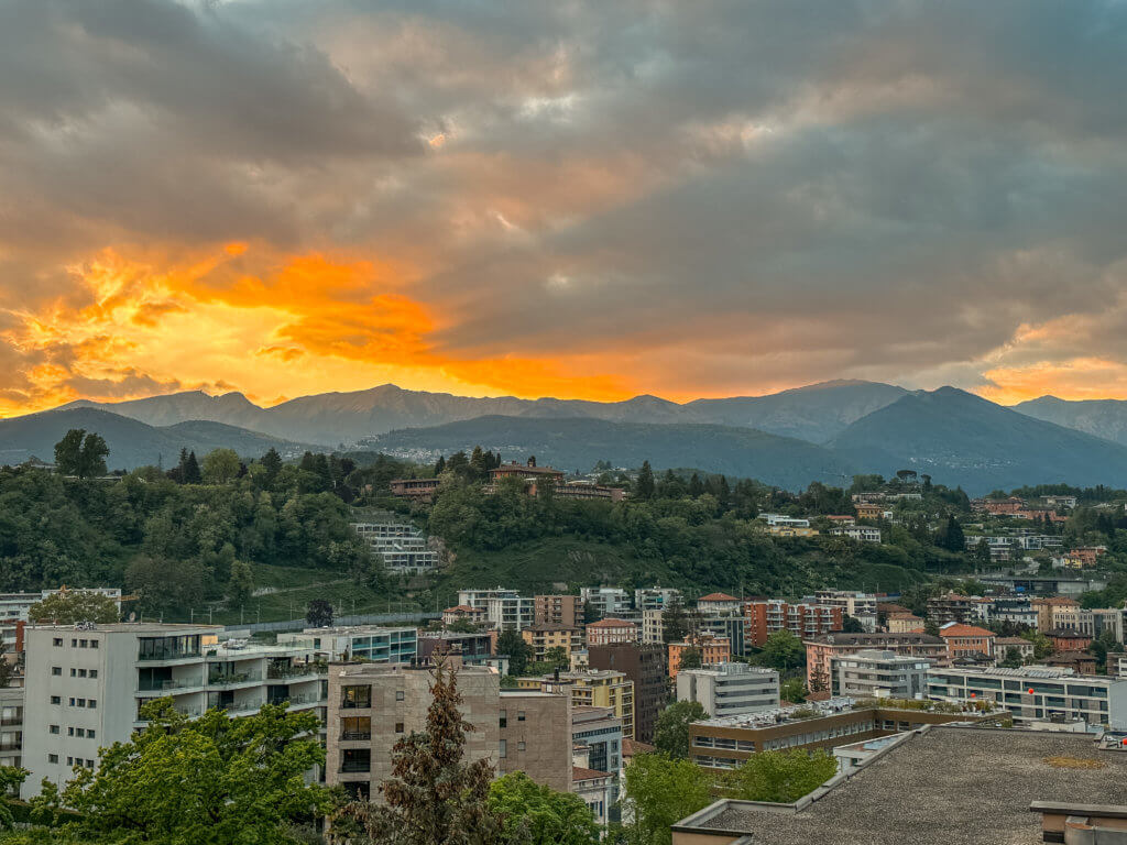 Sunset in Lugano Switzerland