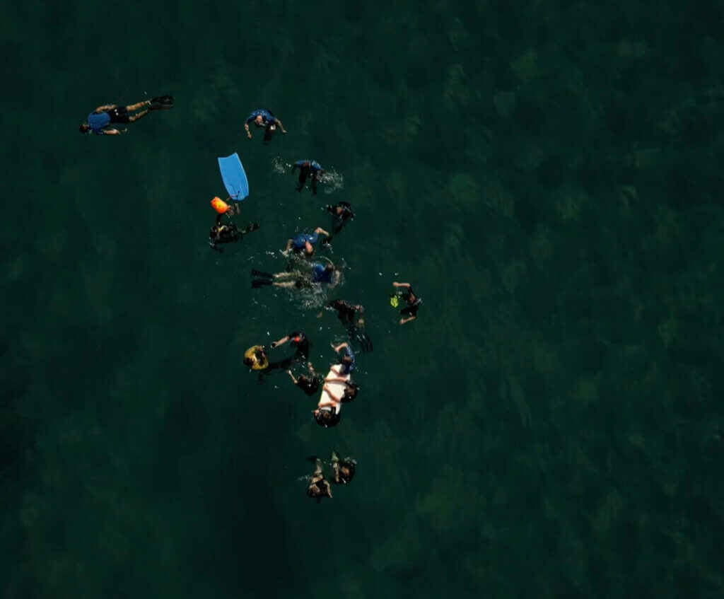Group of people snorkeling in Lloret de Mar Spain