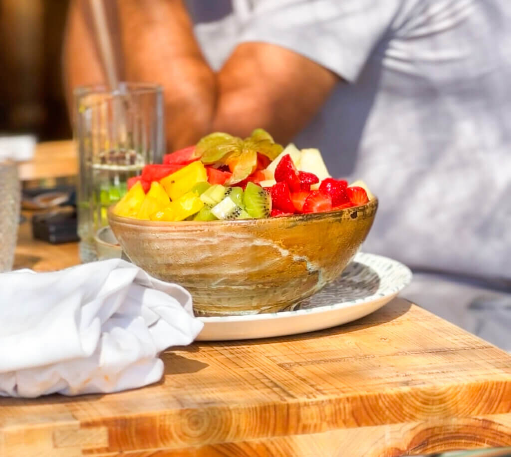 Large bowl of fresh fruit