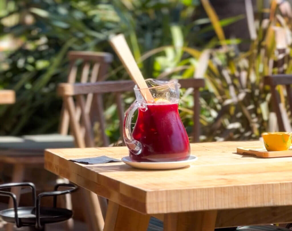 Jug of Sangria on a table