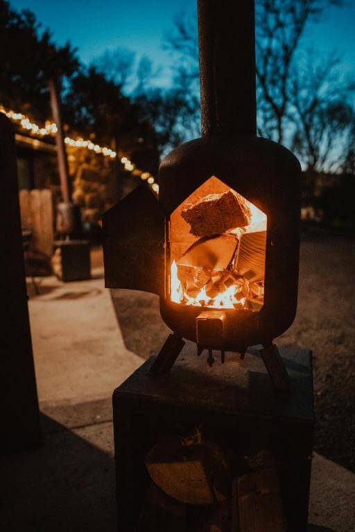 Firepit in a unique glamping spot in Northern Ireland.