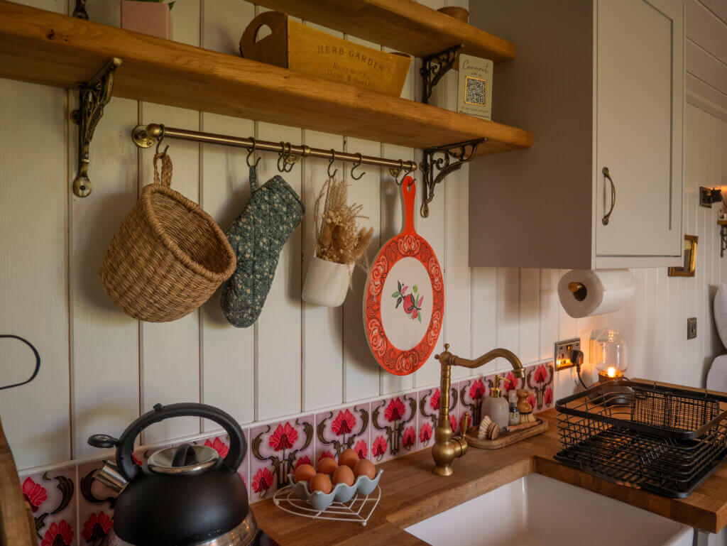 Quirky kitchen in Slieve Croob Airbnb in Northern Ireland