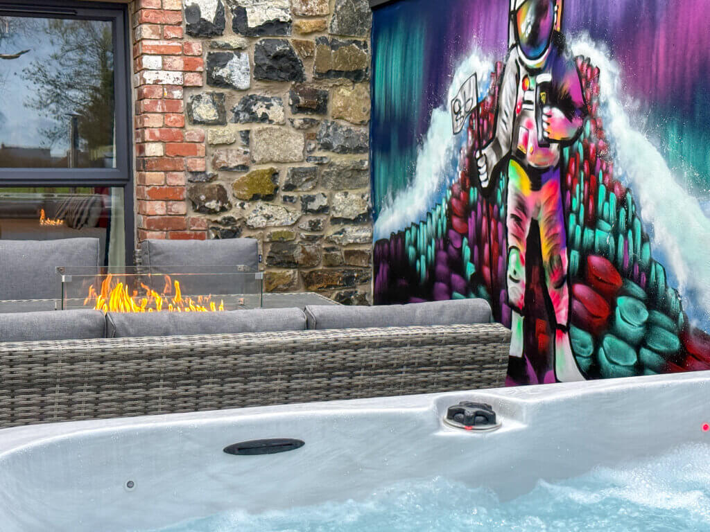 Hot tub in a holiday rental property in Northern Ireland.