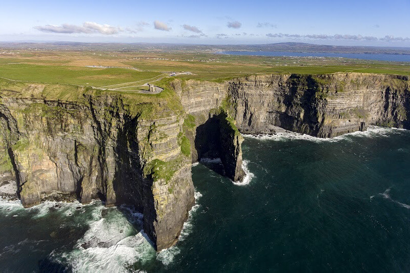 The 700-foot-high Cliffs of Moher, stretching for 8 kilometres along Ireland's Wild Atlantic Way.