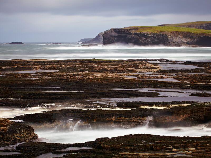 Pollock holes, rock pools that are used for swimming in summer at Kilkee cliffs in County Clare, Ireland.