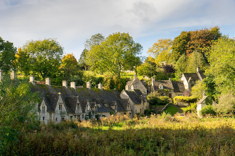 Charming cottages of Arlington Row, Bibury - one of the best villages in Cotswolds.