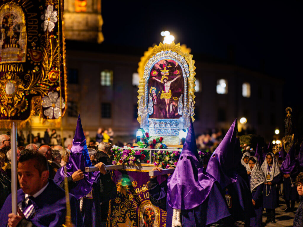 Basque Country's Holy Week: A moment of solemn reflection as the procession makes its way through the streets of Vitoria Gastiez.