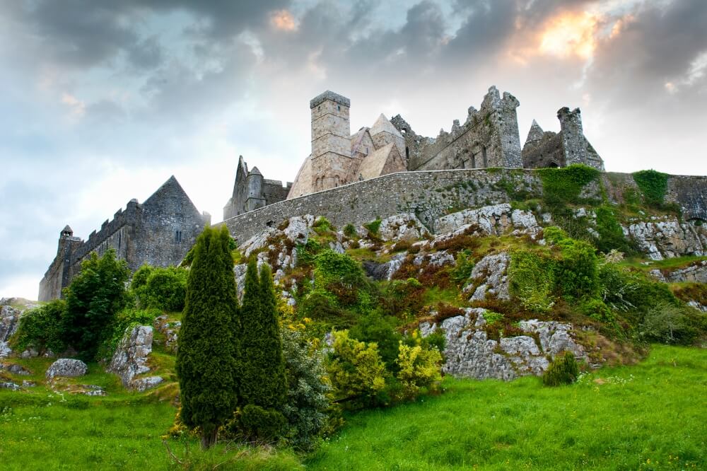 Rock of Cashel in Tipperary at sunset.