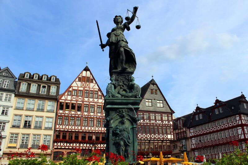 The iconic iron lady, the Frankfurter Frauenturm in Frankfurt Altstadt.