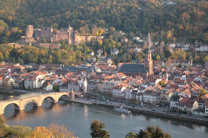 Panoramic view of Heidelberg, showcasing the city's vibrant energy and historical charm.