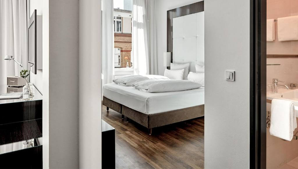 Minimalist and stylish room at The Pure in Frankfurt