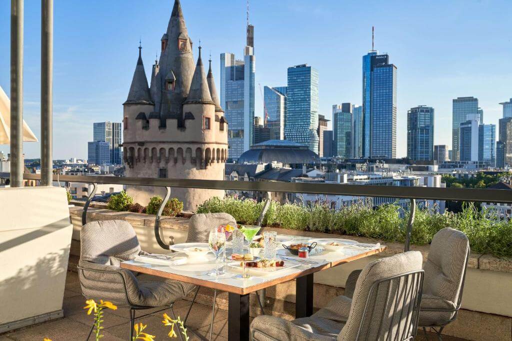 Rooftop terrace at Fleming’s Hotel Frankfurt Main-Riverside