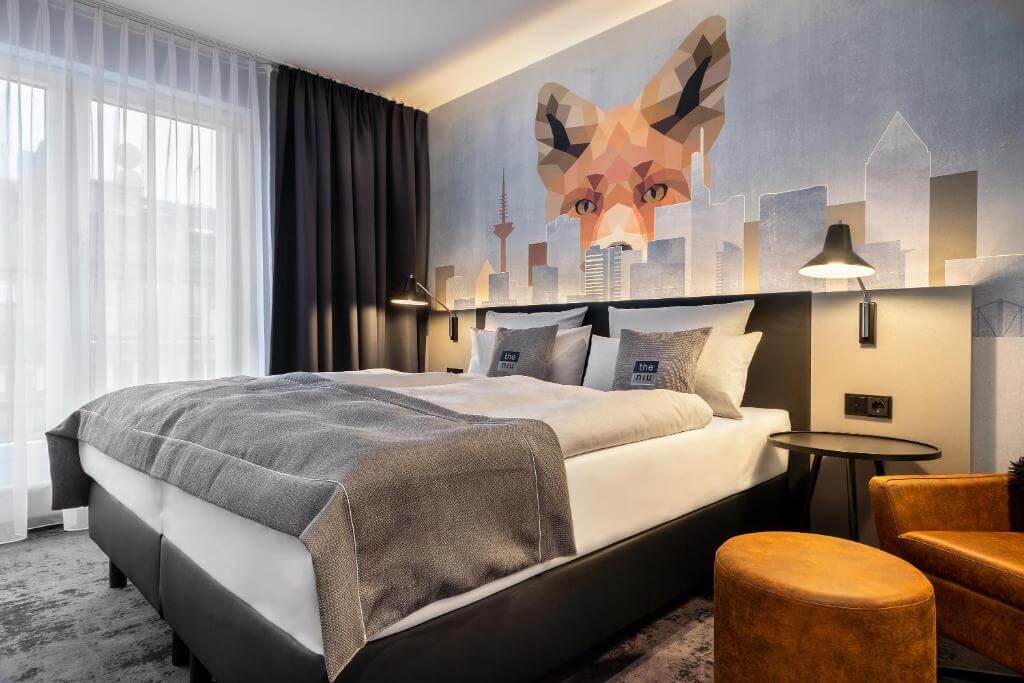 Stylish room at The Niu Charly boutique hotel in Frankfurt